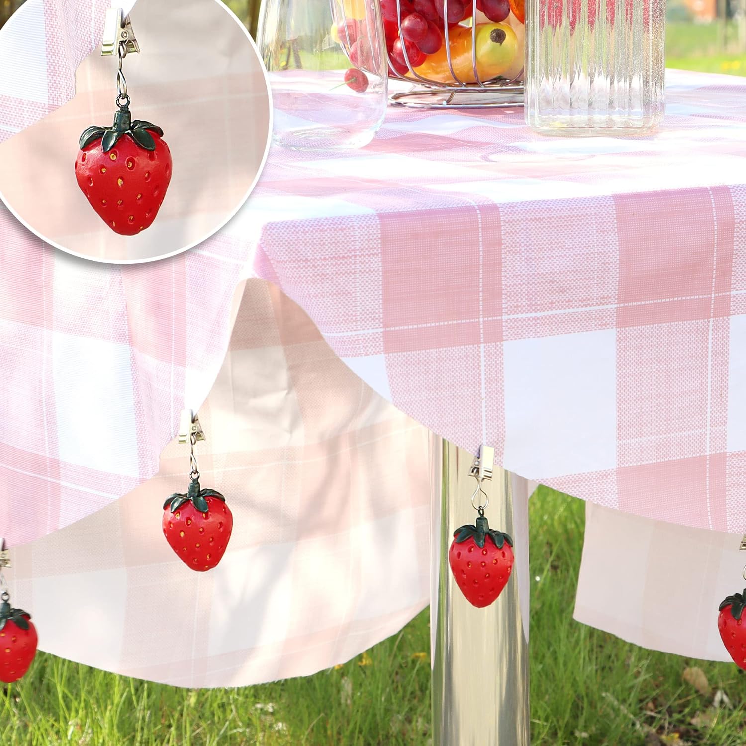 Thumbnail 1 de com-four® Pesi per tovaglie – 8 pezzi, design fragola, circa 40 g ciascuno