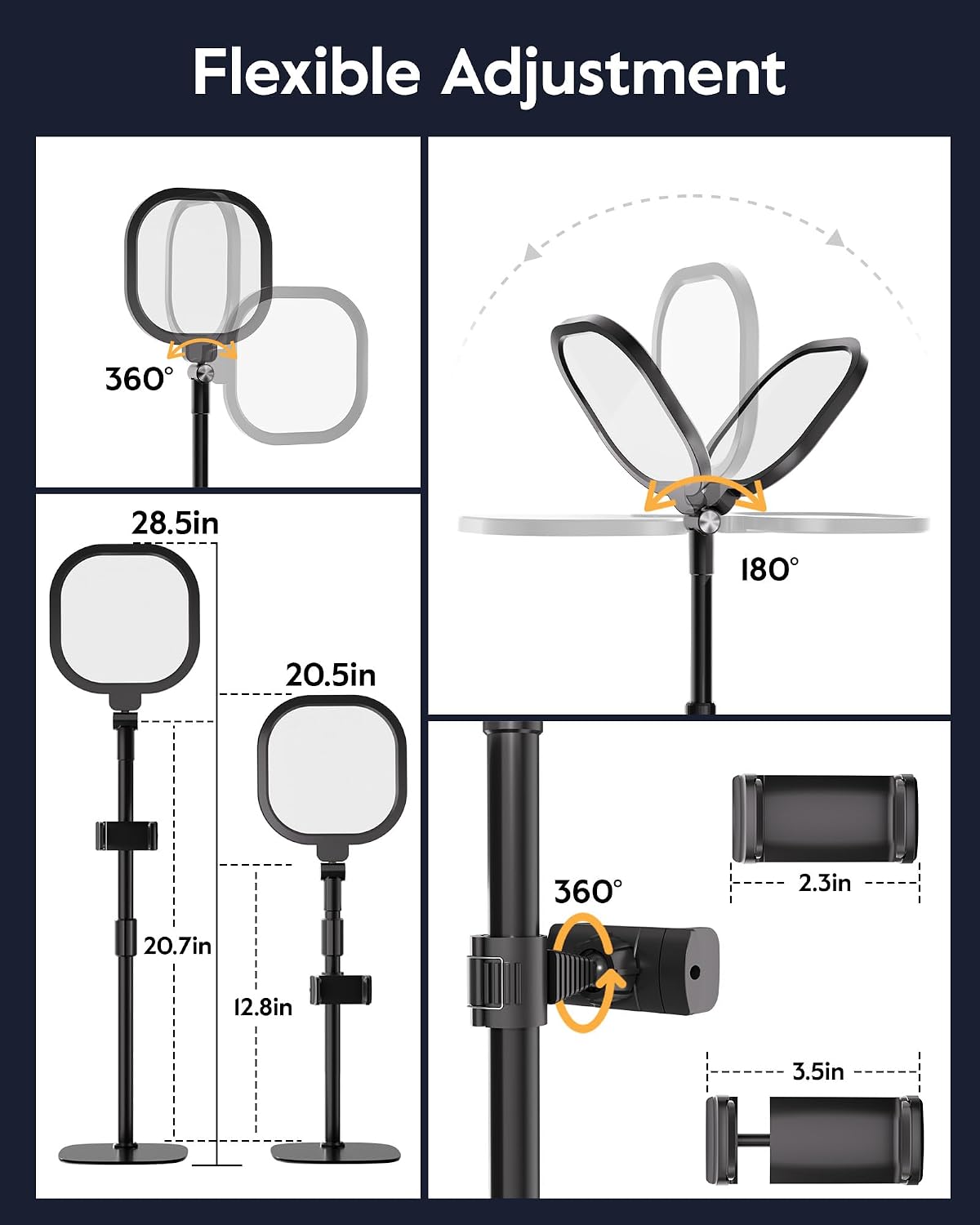 Thumbnail 5 de Desktop Video Conference Light 10–18.7in stand