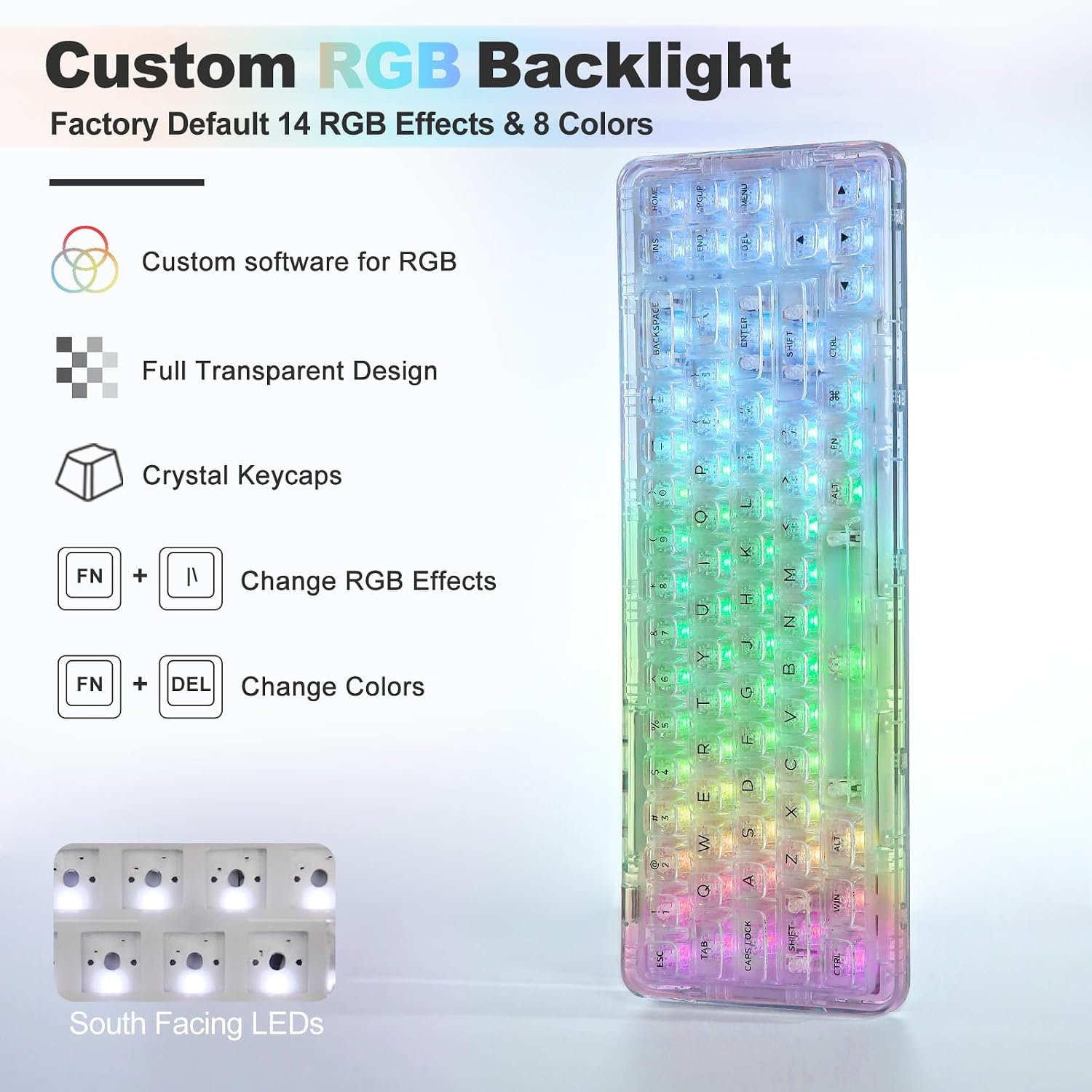 Thumbnail 5 de YUNZII X71 Teclado Mecánico Transparente RGB 🌟