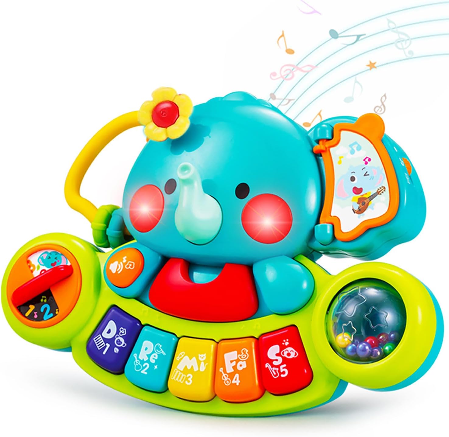 Detalle de HOLA Baby Spielzeug Elefant-Klavier (Musikspielzeug) – Licht & Klang, Motorikspielzeug für ab 1 Jahr