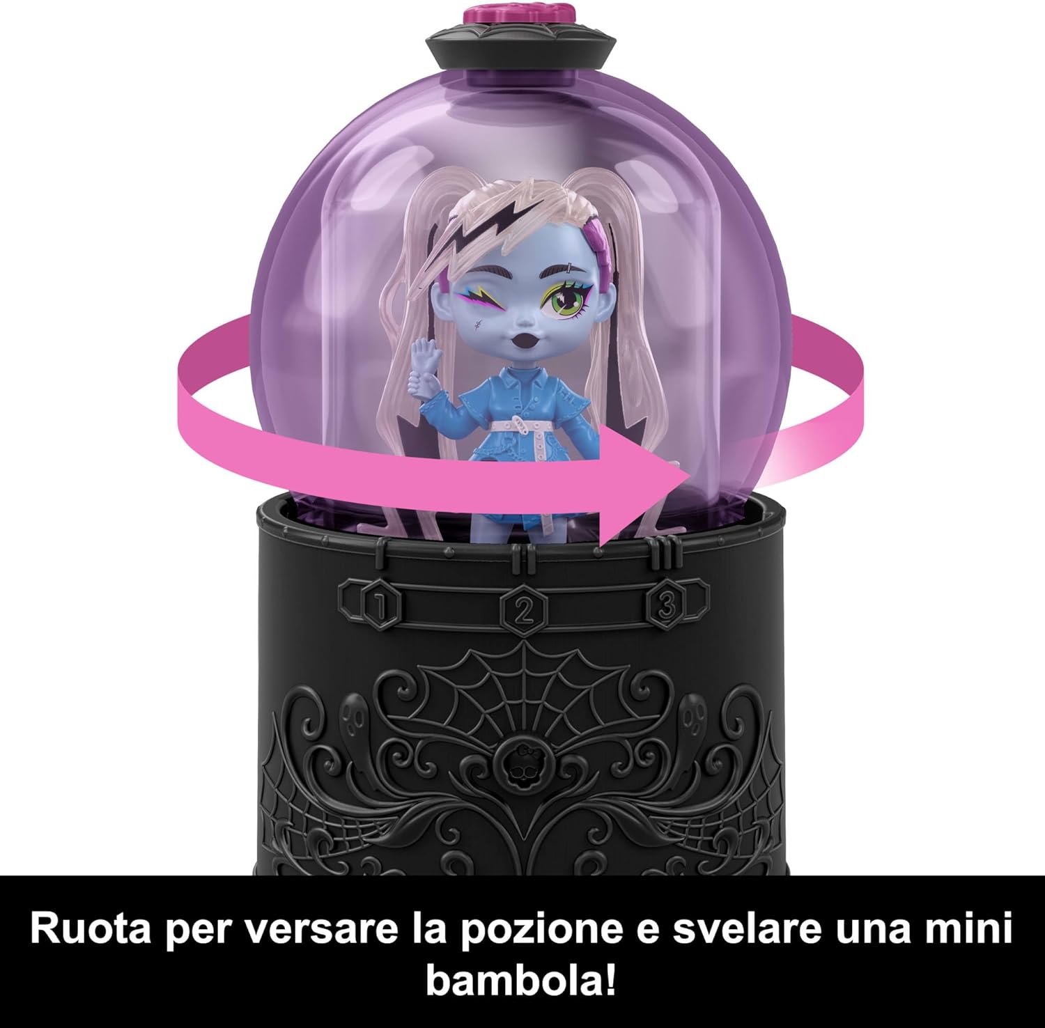 Thumbnail 3 de Monster High Potions – Sfera di Cristallo (JCX99), mini bambola a sorpresa con effetto cambia colore in acqua e accessori