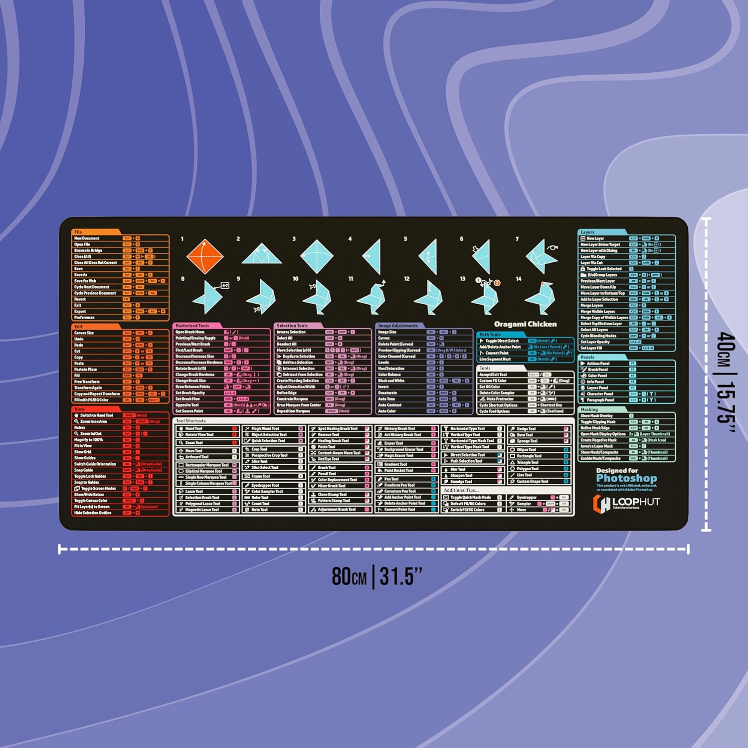 Thumbnail 3 de Loop Hut Shortcut Keys Mousepad 800x400mm 🖱️