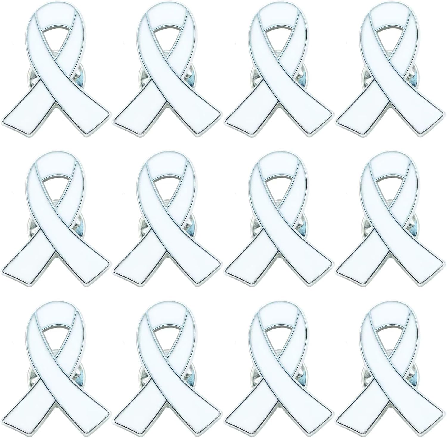 Thumbnail 5 de ETHOON White Ribbon Awareness Pins 50-Pack