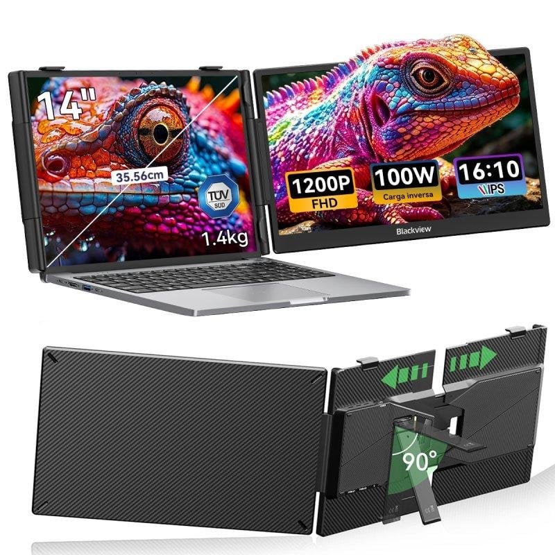 Detalle de Monitor Blackview 14" FullHD con doble pantalla portátil