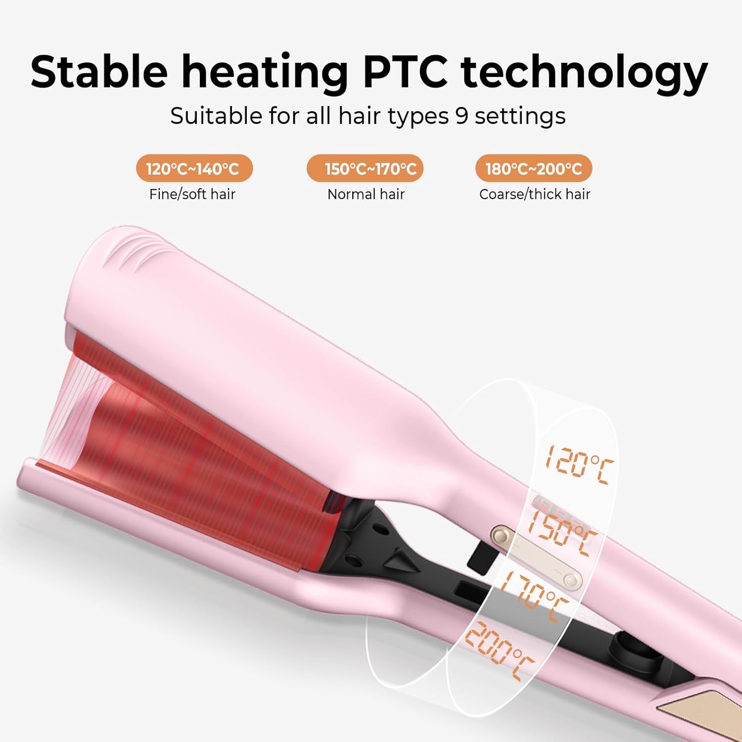 Thumbnail 2 de UMIGA Hair Waver for Women Hair Crimper (120–200°C) – 25mm Mermaid Waves, 30s Heat-Up, Dual Voltage