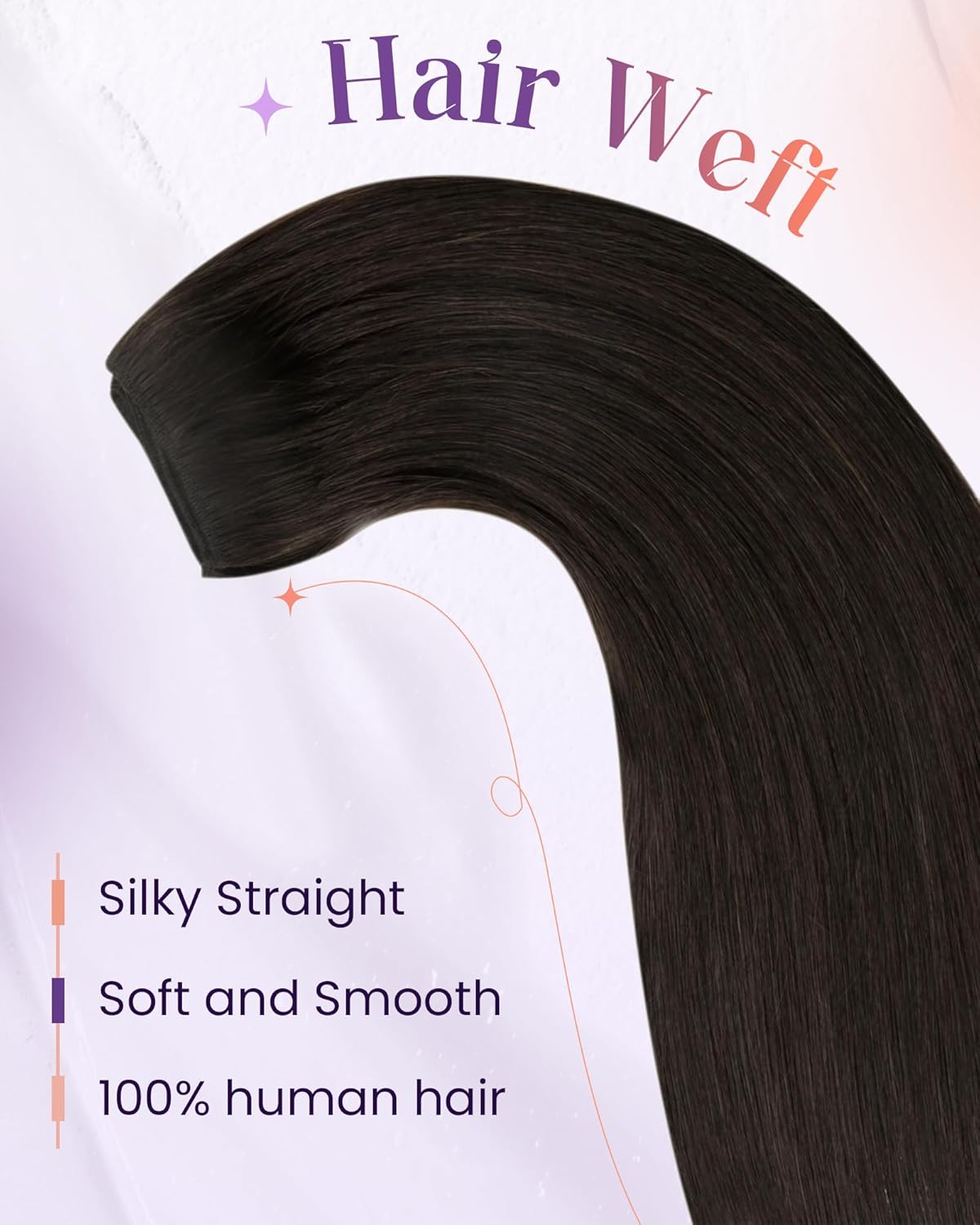 Detalle de LaaVoo Tressen-Extensions aus Echthaar (Braun, #4) zum Einnähen – 60 cm, 100 g