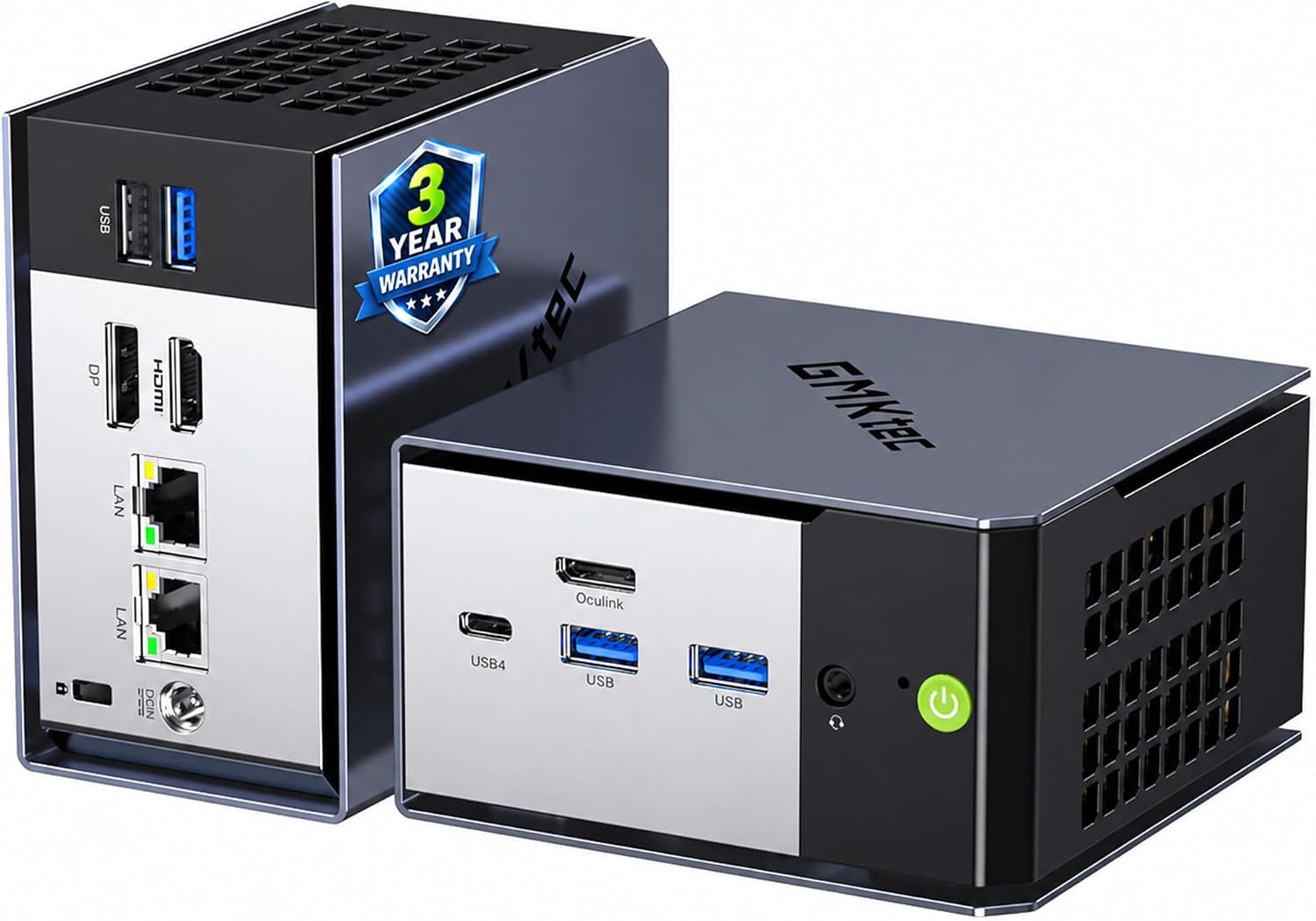 Detalle de GMKtec K16 Mini PC Gaming Desktop: Ryzen 7 7735HS, 32GB RAM, 512GB SSD, Dual LAN