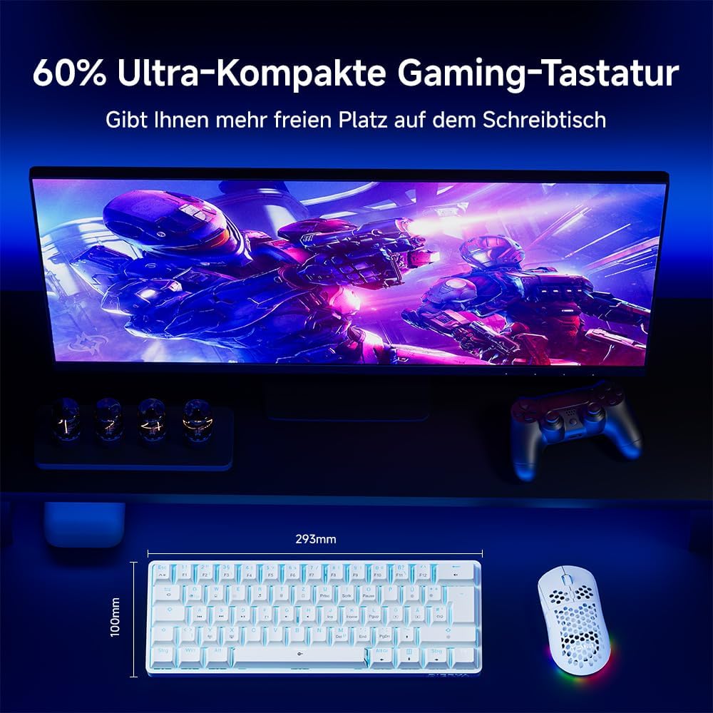 Thumbnail 4 de Dierya DK61SE-D Gaming Tastatur 60% mechanisch
