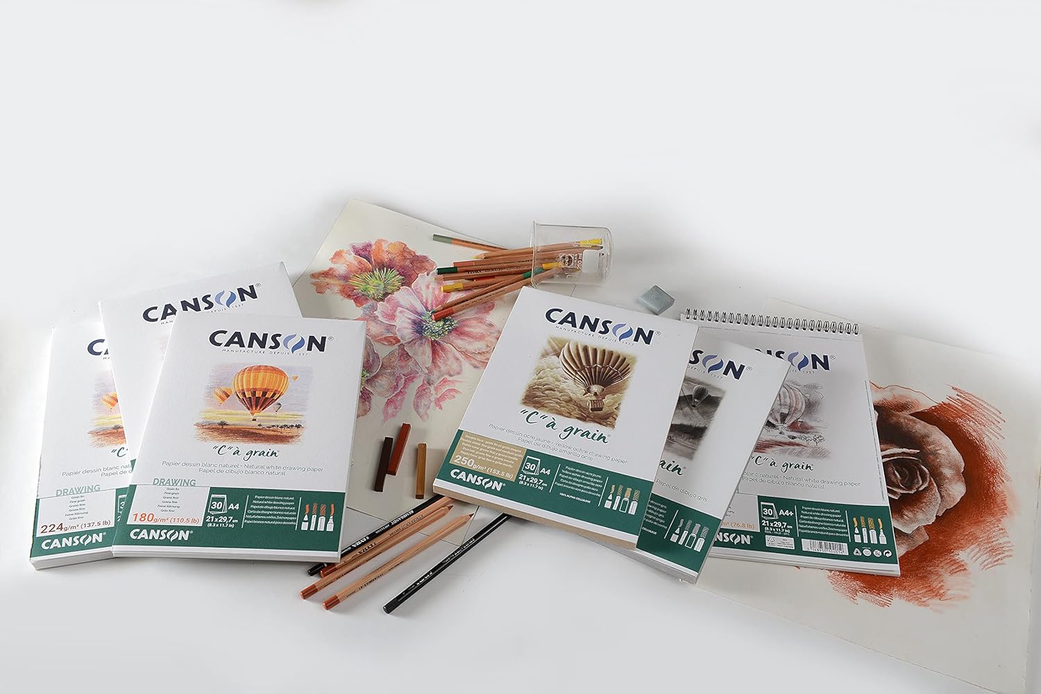 Thumbnail 5 de CANSON 'C' à Grain – Bloc 30 feuilles A3, 224 g/m², papier dessin blanc naturel