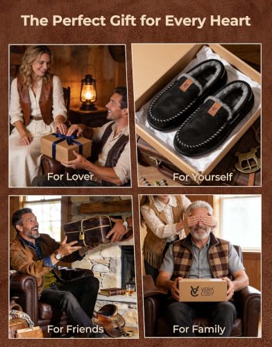 Thumbnail 7 de VeraCosy Men's Classic Moccasin Slippers: Memory Foam Comfort in Soft Faux Suede