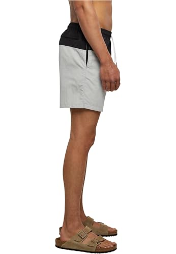Detalle de Urban Classics Block Swim Shorts per Uomo - Lightasphalt/Black, 4XL
