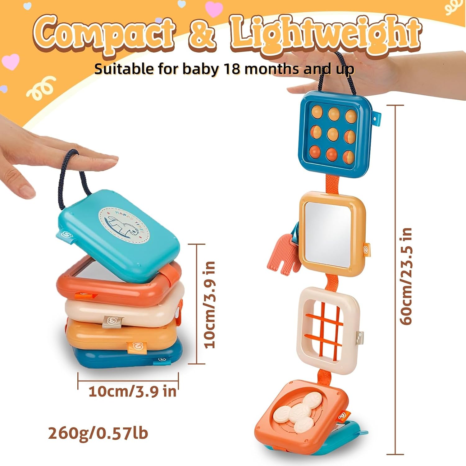 Detalle de ZCOINS opvouwbare activiteitenkubus voor baby’s met 8 interactieve activiteiten