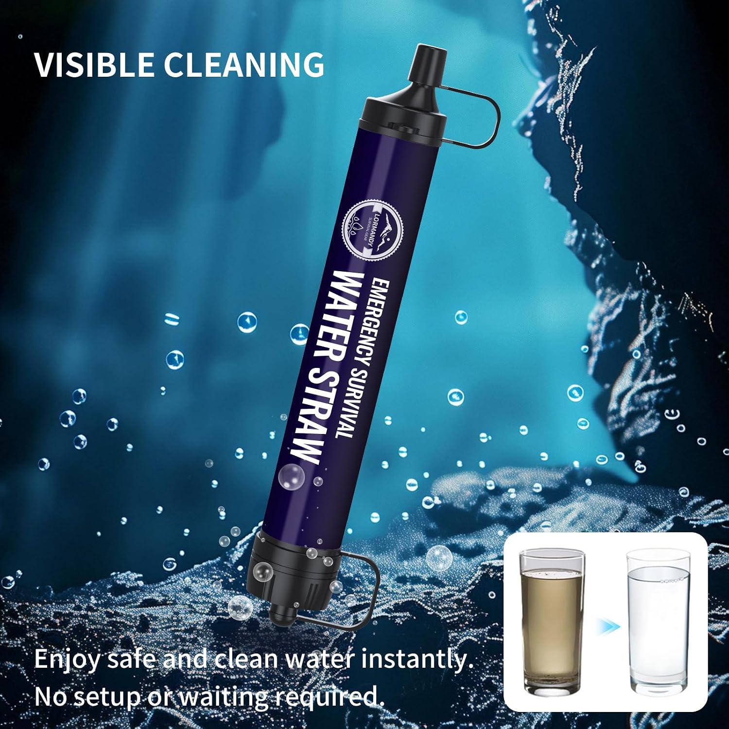 Thumbnail 5 de Lormandy S2 navy Water Filter Straw, Lightweight ABS Design