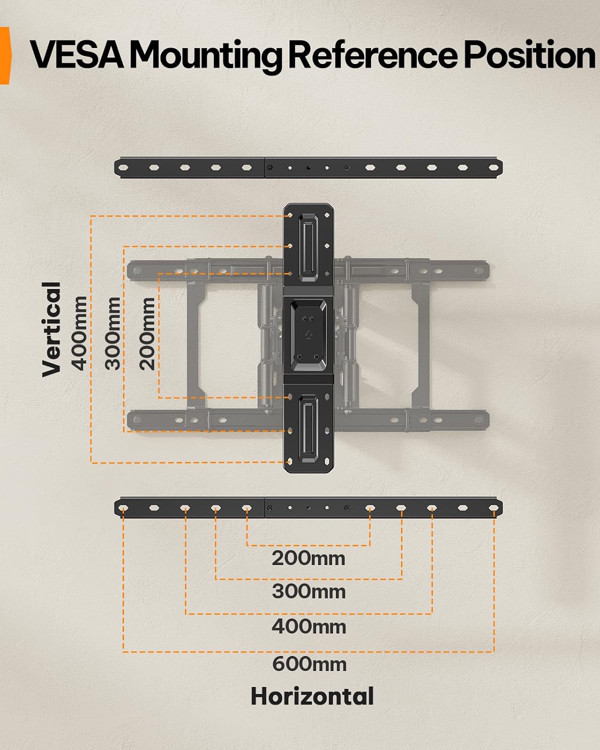 Thumbnail 6 de Perlegear ultradünne TV-Wandhalterung (27,9 mm) für 42"–90" TVs – VESA 200×200 bis 600×400, Tragfähigkeit bis 60 kg