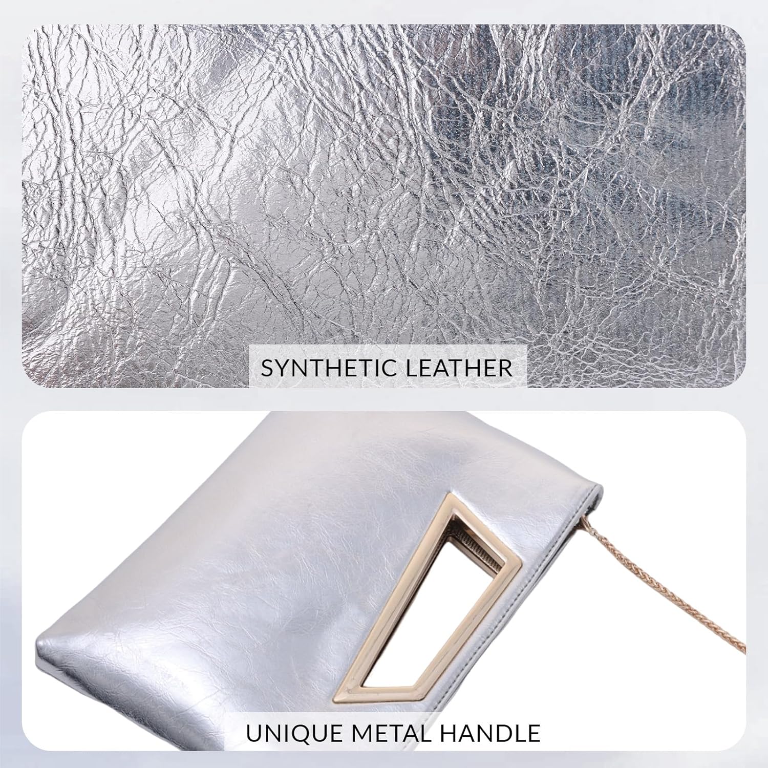 Thumbnail 4 de EVEOUT Damen-Clutch aus Kunstleder mit abnehmbarer Schulterkette (Abendtasche für Hochzeit, Party, Dinner)