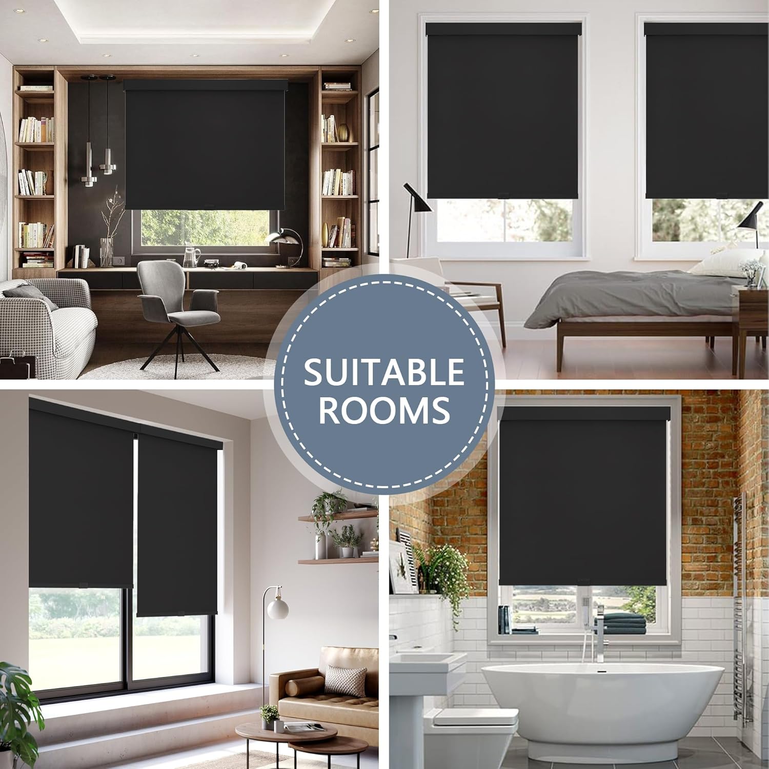 Detalle 2 de AOSKY Blackout Roller Shades for Windows 30" W x 72" H