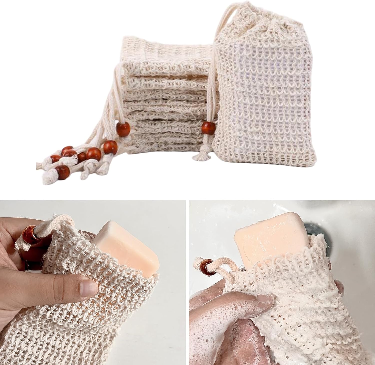 Thumbnail 4 de Sisal Soap Saver Bags 10x15cm 5 Pack