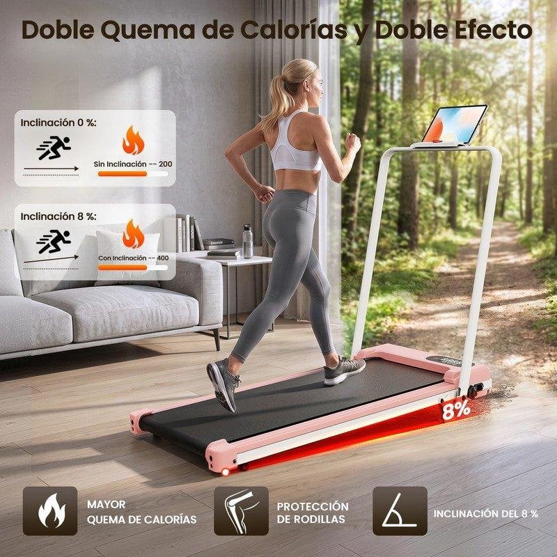Detalle de HomeFitnessCode Walking Pad, cinta de correr plegable de 2,5 HP con amortiguación