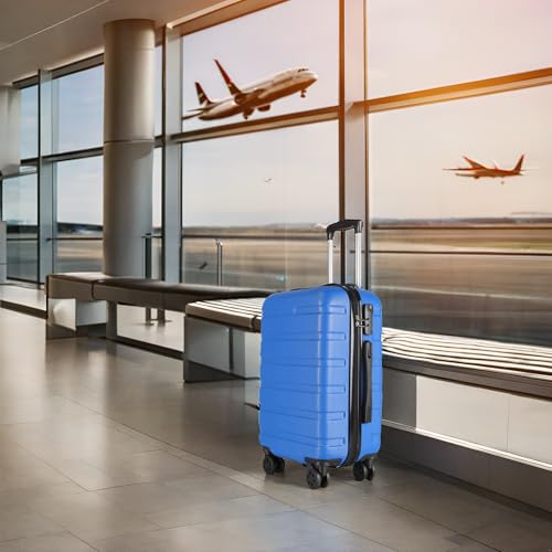 Thumbnail 2 de T-LOVENDO.ES Maleta de cabina para equipaje de mano con 4 ruedas y candado de combinación (55x40x20) azul claro