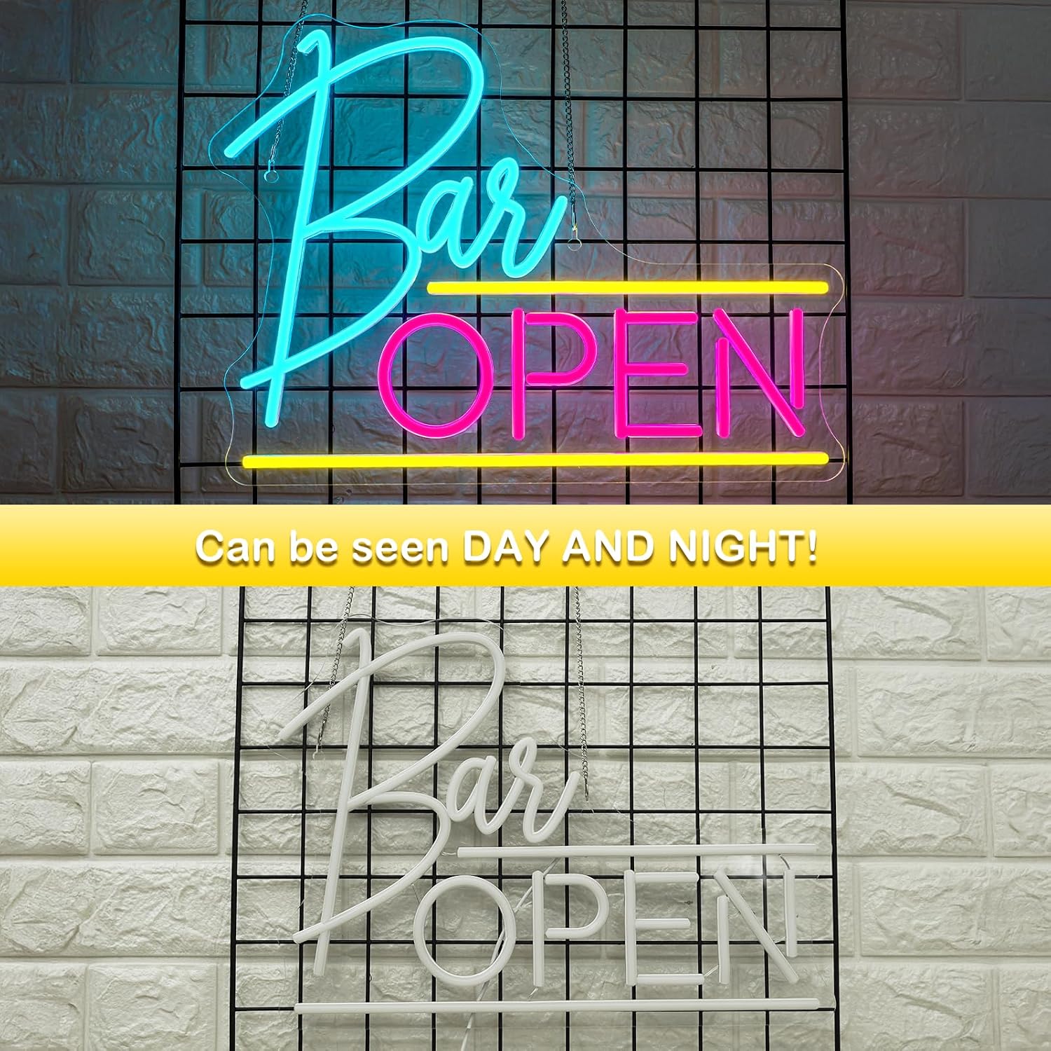 Thumbnail 6 de ineonlife Open Neon Schild Rosa Blau – LED Neonlicht für Bars, Salons, Shops und mehr