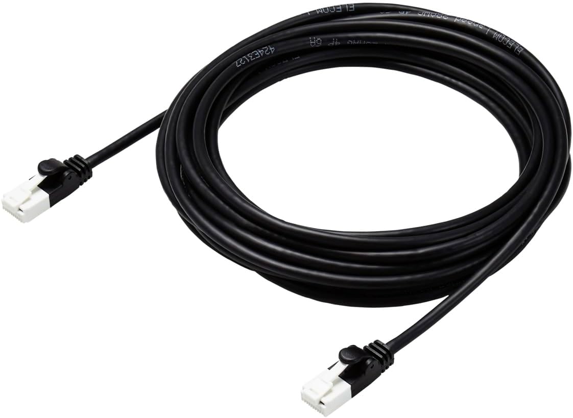 Detalle de エレコム ECLD-GPAYTBK50 CAT6A LANケーブル 5m やわらか・爪折れ防止コネクター