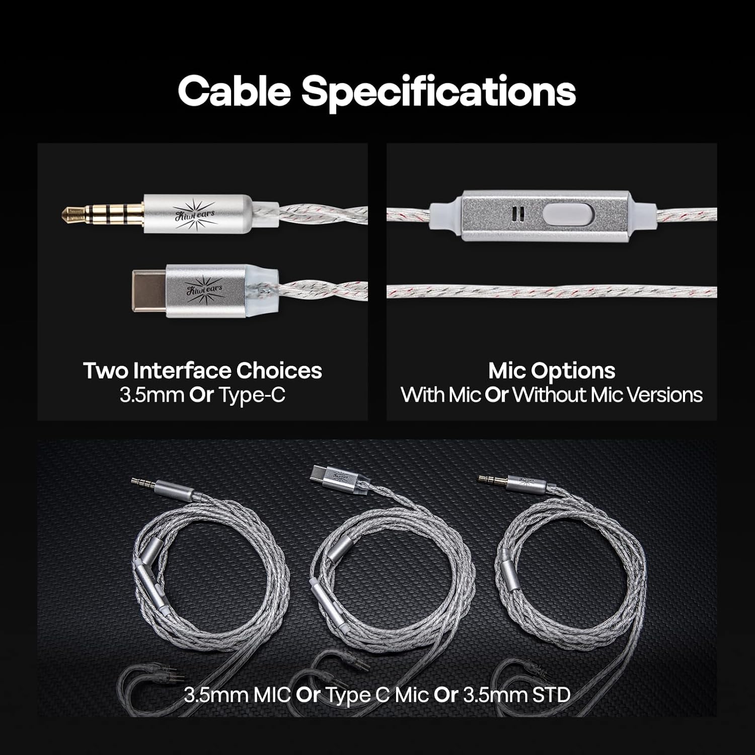 Thumbnail 5 de Linsoul Kiwi Ears Belle IEM in-ear con driver dinamico DLC da 10 mm (3,5 mm, no micro) color nero