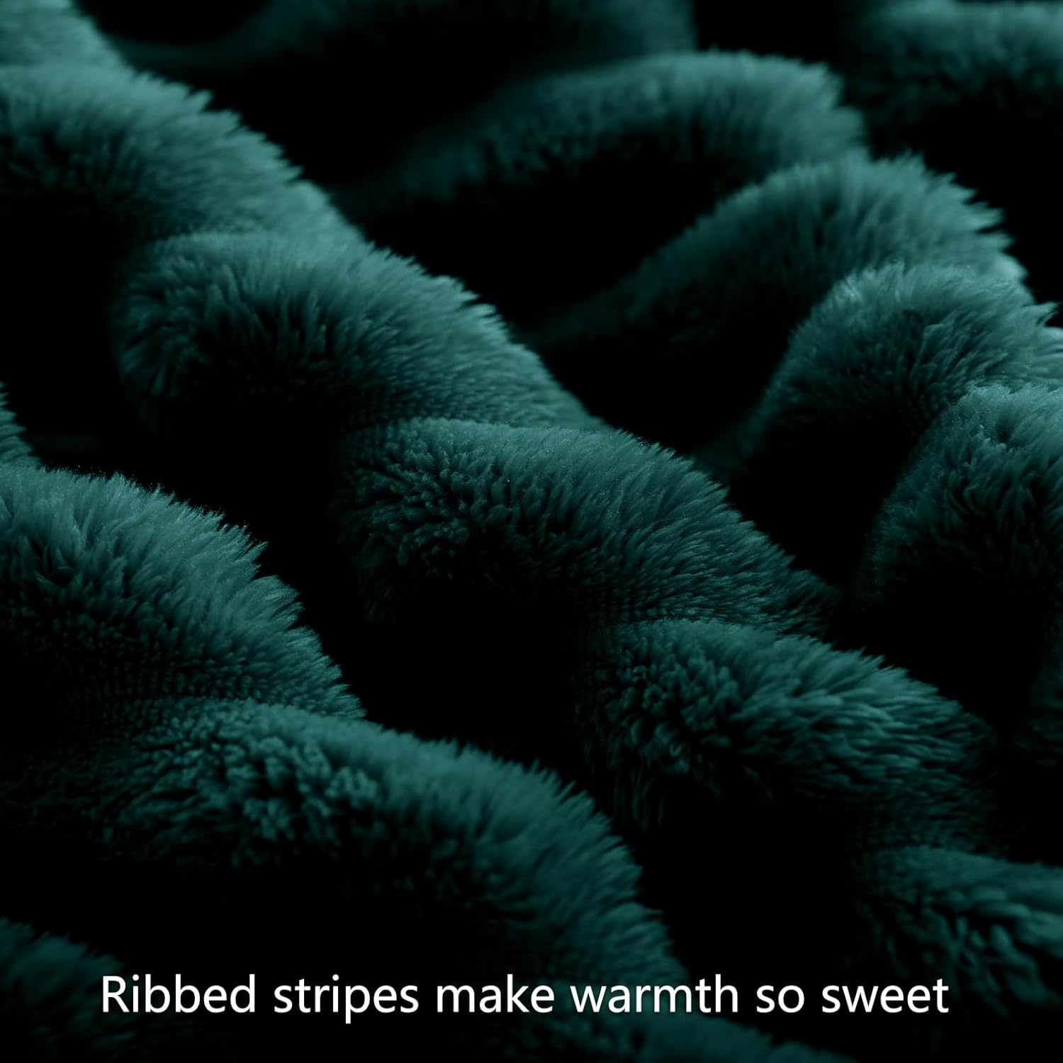 Thumbnail 5 de RUIKASI Fleece Throw Blanket for Sofa (130x150cm) – Fluffy Emerald Green ribbed sofa throw