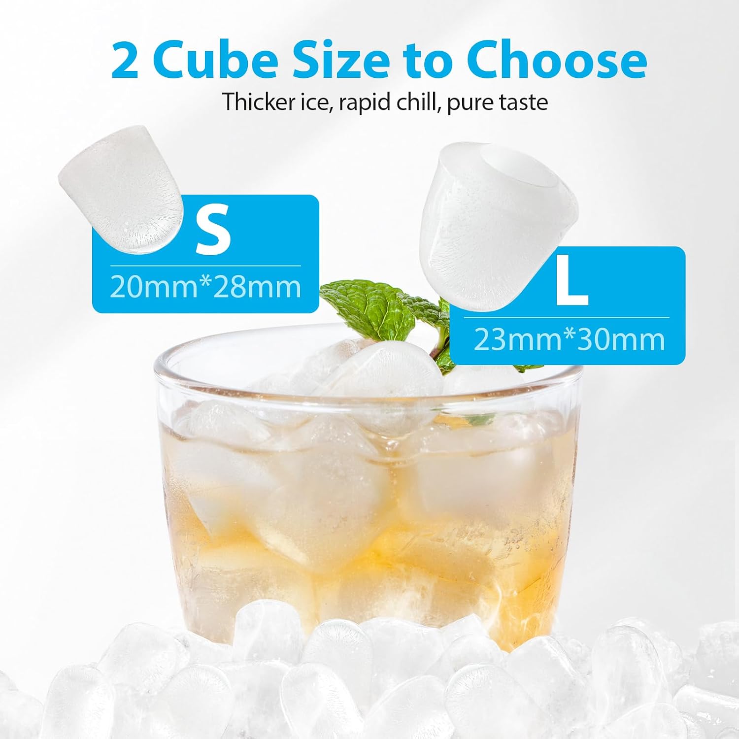 Detalle de Aeitto Countertop Ice Maker 26 lbs/24H