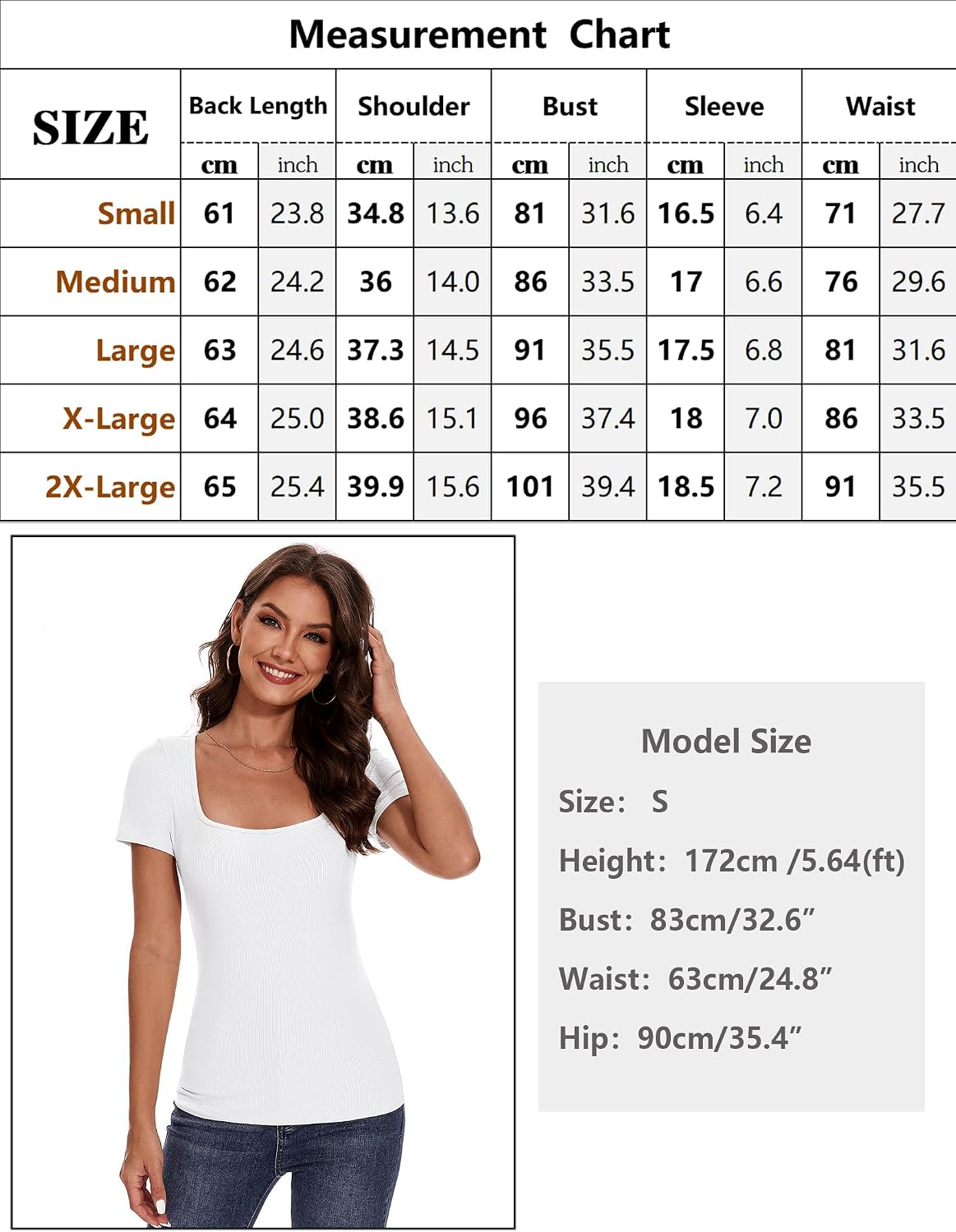 Thumbnail 5 de Aottori Camiseta Básica Mujer Cuello Cuadrado
