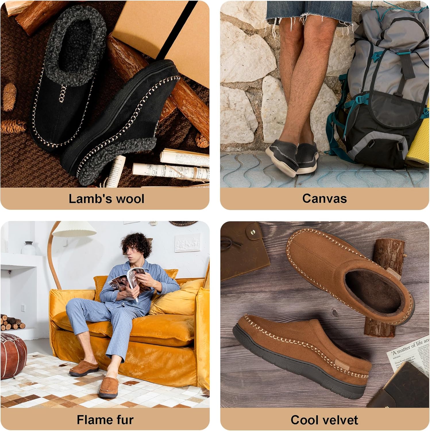 Detalle de Zigzagger Moccasin Slippers for Men