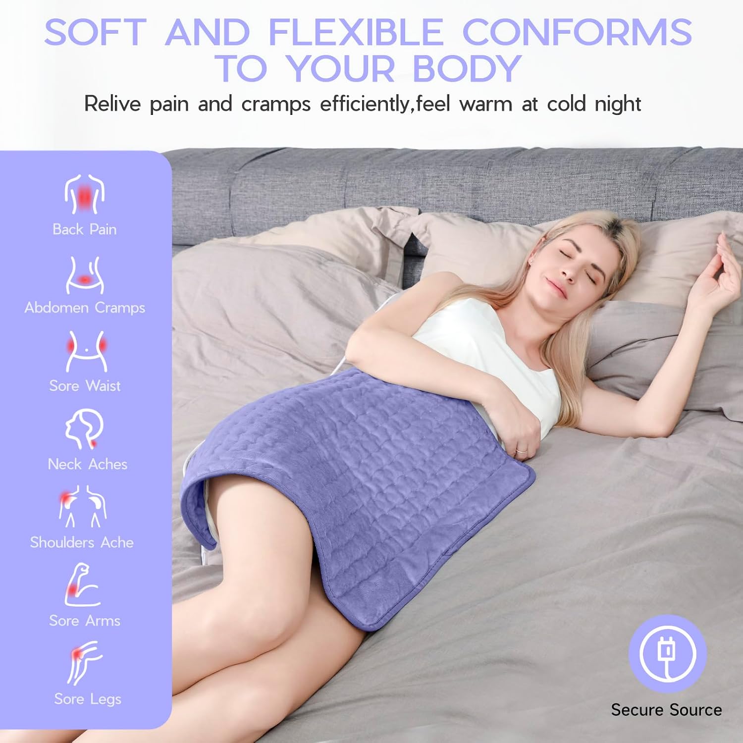 Detalle de Electric Heating Pad for Back, Neck & Shoulders with Dry/Moist Heat
