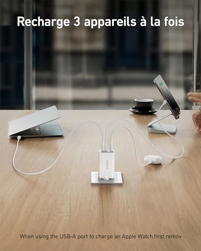 Detalle de Anker Chargeur USB C Nano II 65W – Station 3 Ports