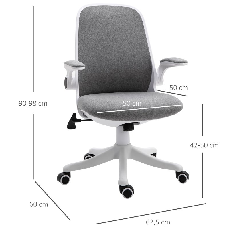 Detalle de Vinsetto Silla de Oficina Gris: ergonómica, cómoda y adaptable para largas jornadas