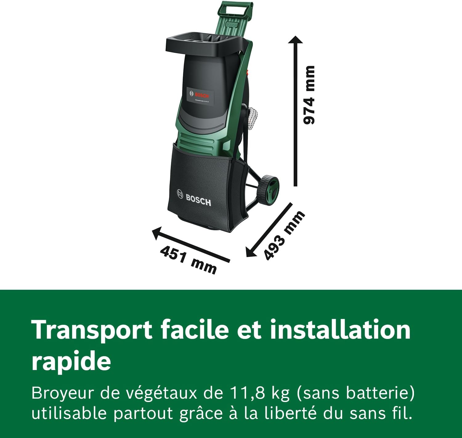 Thumbnail 5 de Bosch UniversalShredder 2x18V-25 – Broyeur sans fil (sans batterie) à lame réversible, coupe jusqu’à 25 mm
