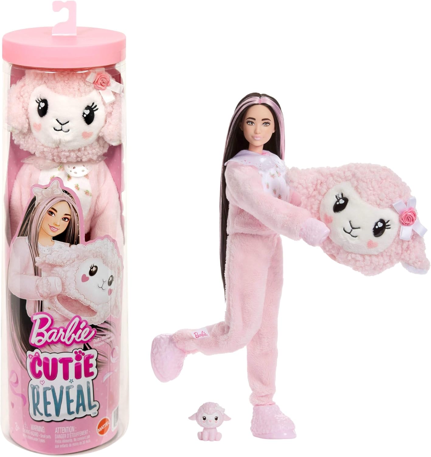 Detalle de Barbie Cutie Reveal Dolci Fiocchi: bambola con agnellino di peluche e trasformazioni charming