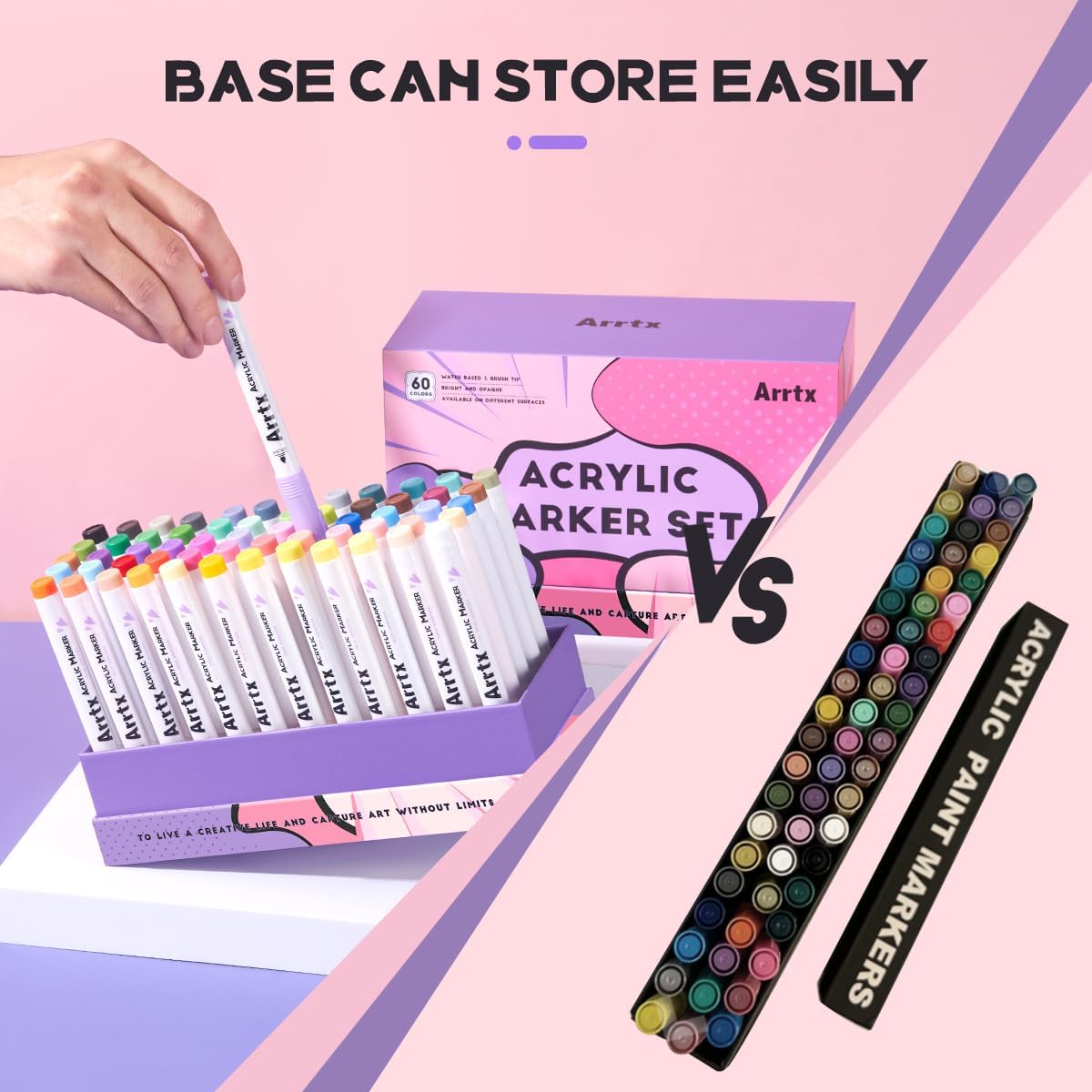 Thumbnail 5 de Arrtx 60 Colors Acrylic Markers 60B