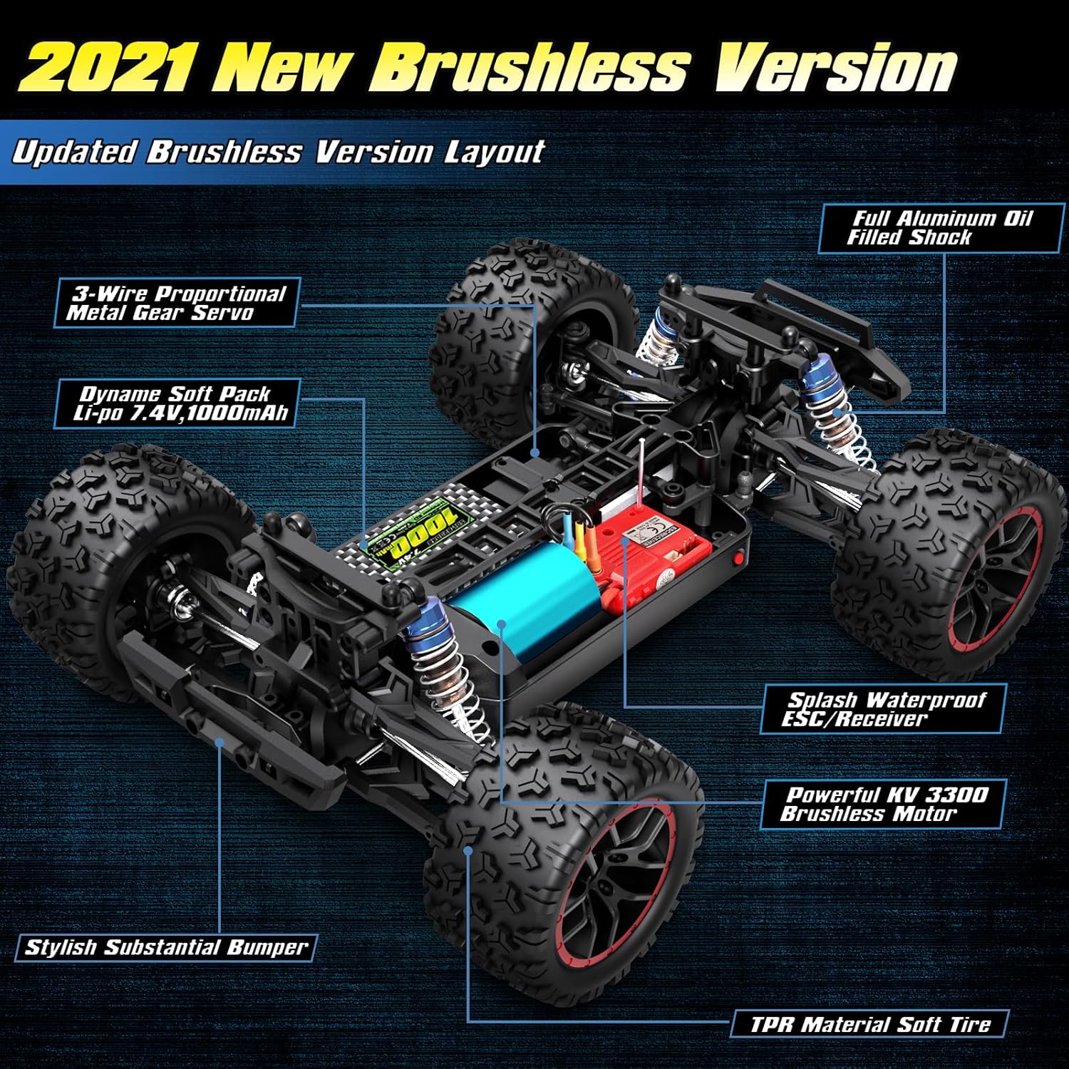 Thumbnail 4 de HAIBOXING 1/18 Brushless RC Truck 48 KM/H