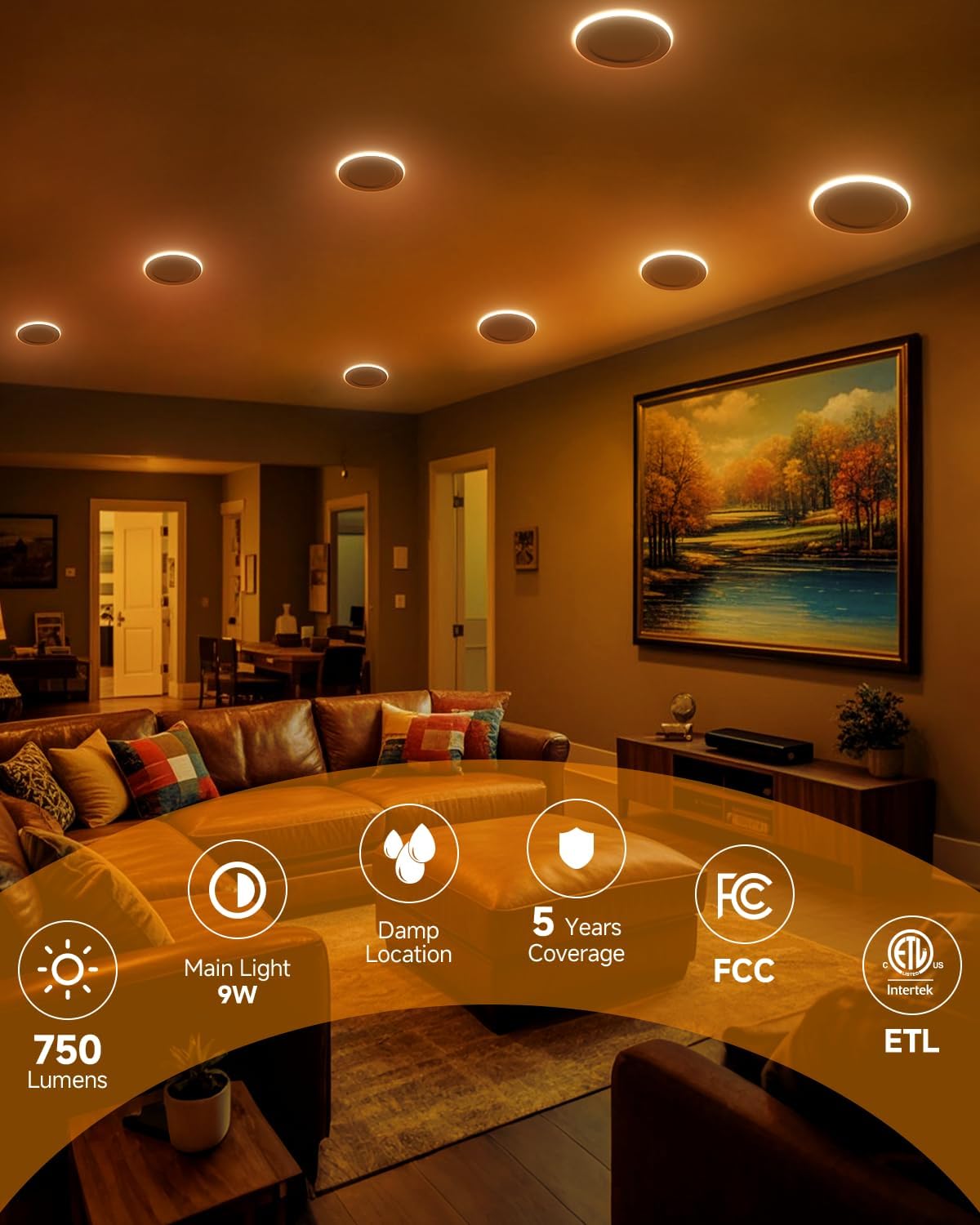 Thumbnail 5 de Ensenior MB3 4-Inch 12-Pack LED Recessed Lights with Night Light, 5CCT