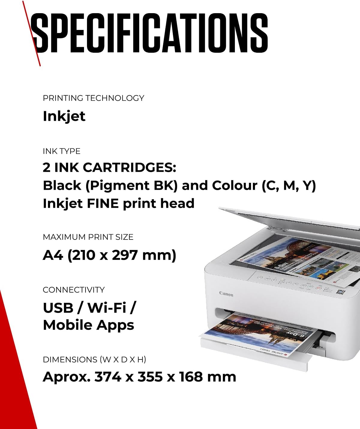 Detalle 2 de Canon PIXMA TS4150I All-in-One Printer with Wi-Fi – White