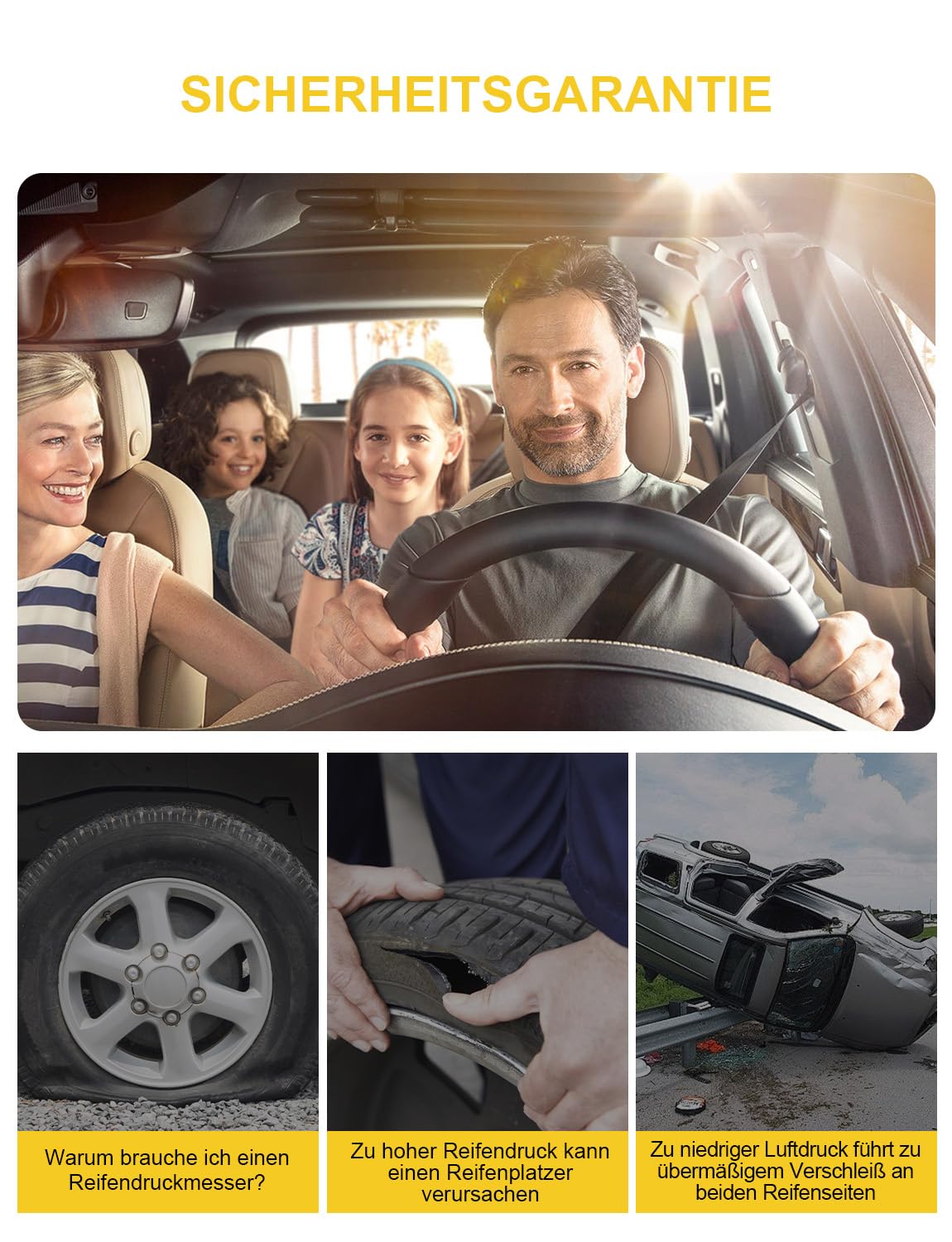 Thumbnail 5 de BURNNOVE Reifenfüller Digitaler Reifendruckprüfer 220PSI Multifunktional Luftdruckprüfer mit mehrere Ersatzteile Reifenfüll-Messgerät für Autos Motorräder Geländefahrzeuge und Fahrräder
BURNNOVE Reifenfüller Digitaler Reifendruckprüfe…