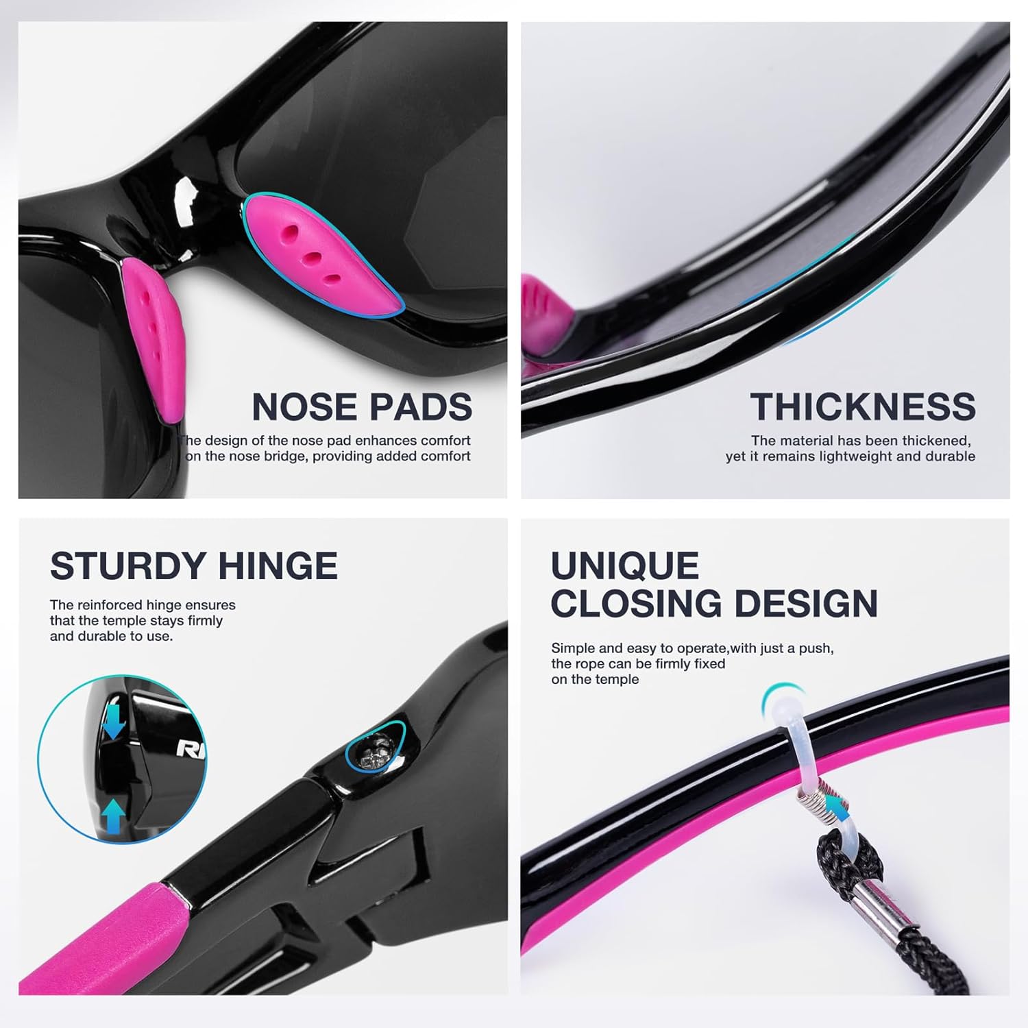 Thumbnail 2 de RIVBOS Polarized Sports Sunglasses with TR90 Unbreakable Frame RB832