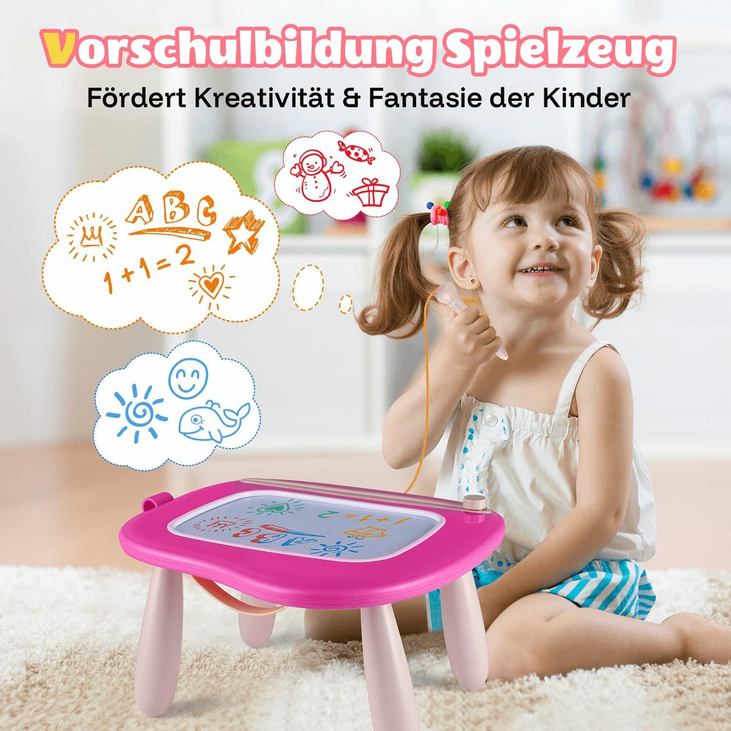Thumbnail 5 de Smasiagon magnetische Maltafel Zaubertafel für Kinder ab 1 Jahr (Rose)