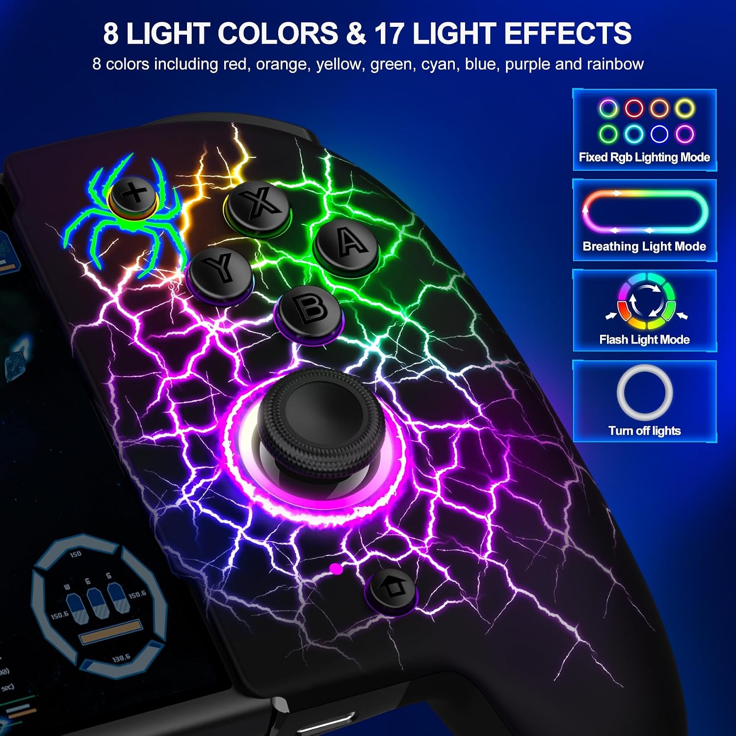 Detalle de Gammeefy Hall Effect Joystick (No Drift) for Nintendo Switch/OLED – Full-Size Wireless Pro Controller