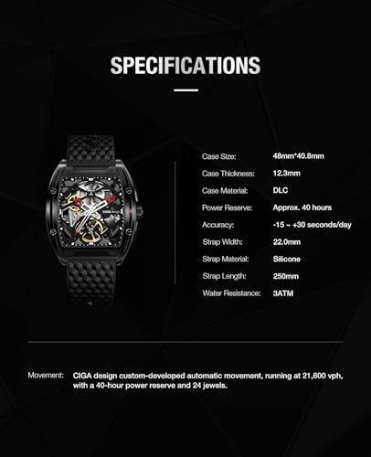 Detalle 2 de CIGA Design Edge Automatic Mechanical Watch (DLC Upgrade)