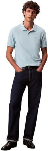 Thumbnail 4 de Calvin Klein Polo de manga corta para hombre Monogram Pique en Azul Stratosphere (Talla L)