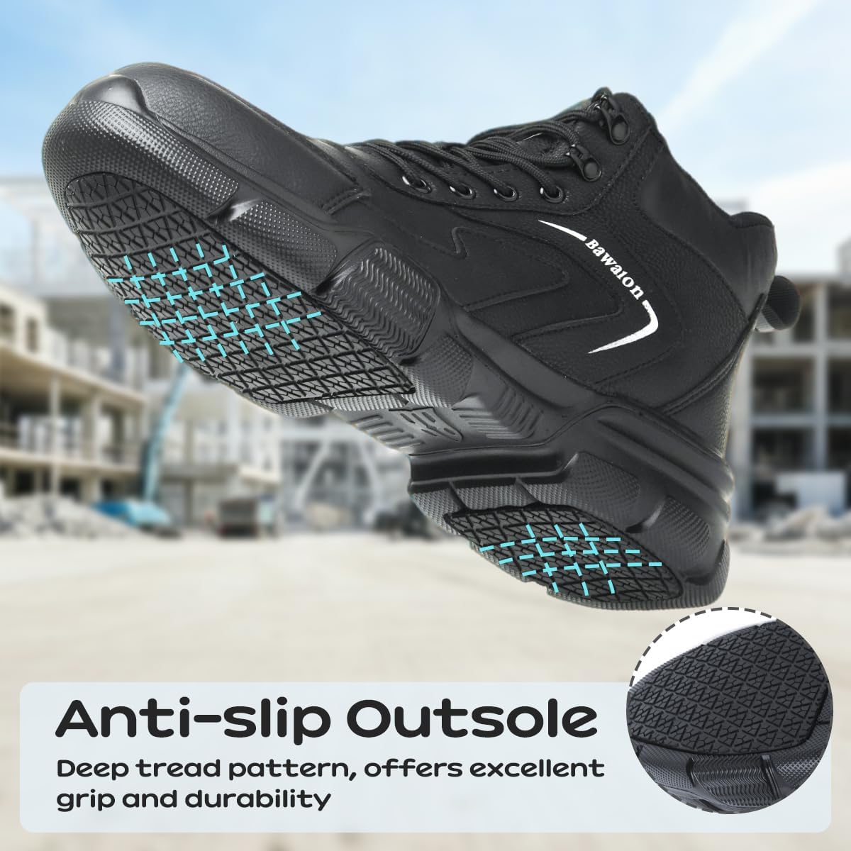 Thumbnail 5 de Bawalon safety work boots with steel cap – lightweight water-resistant, non-slip safety shoes