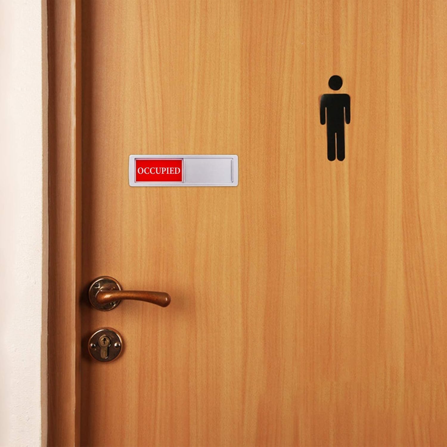 Thumbnail 6 de K KitchenTour KT-VANT-1 Vacant/Occupied Door Sign, Silver Magnetic Slider