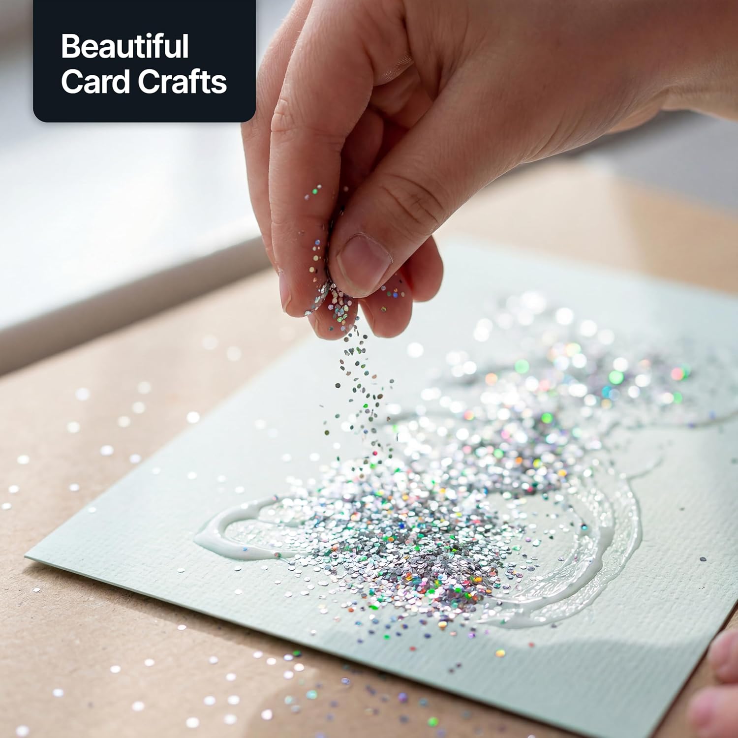 Thumbnail 6 de Hemway Holographic Silver Glitter Shaker (130g Ultrafine Metallic Flake) for resin, epoxy, crafts & nail art