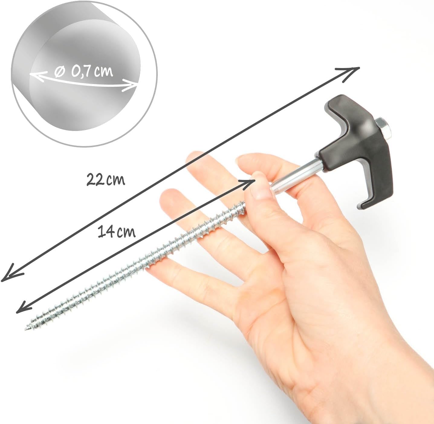 Thumbnail 3 de COM-FOUR® 14x picchetti per tenda in acciaio con adattatore per cacciavite a batteria