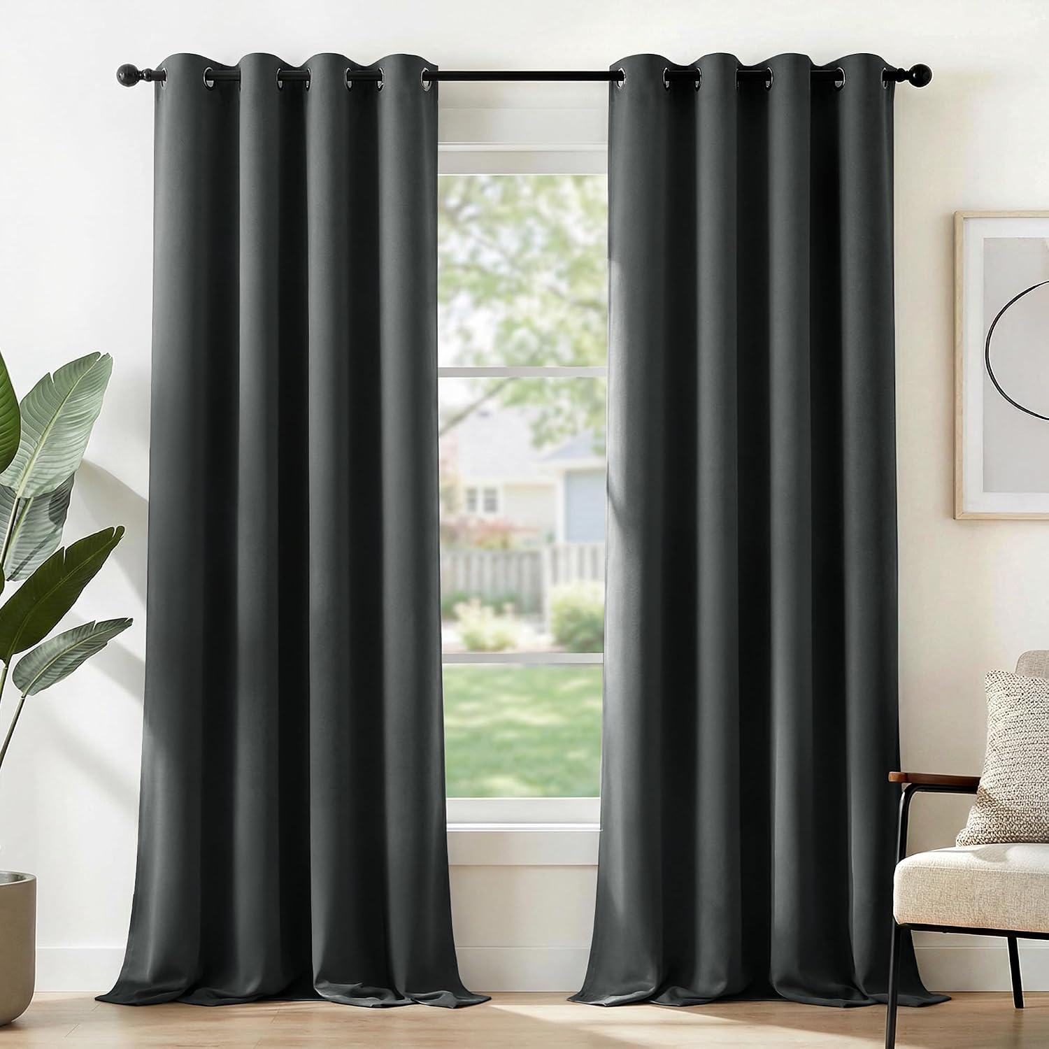 Detalle de Deconovo Kälteschutz Gardinen 2er Set 260 cm